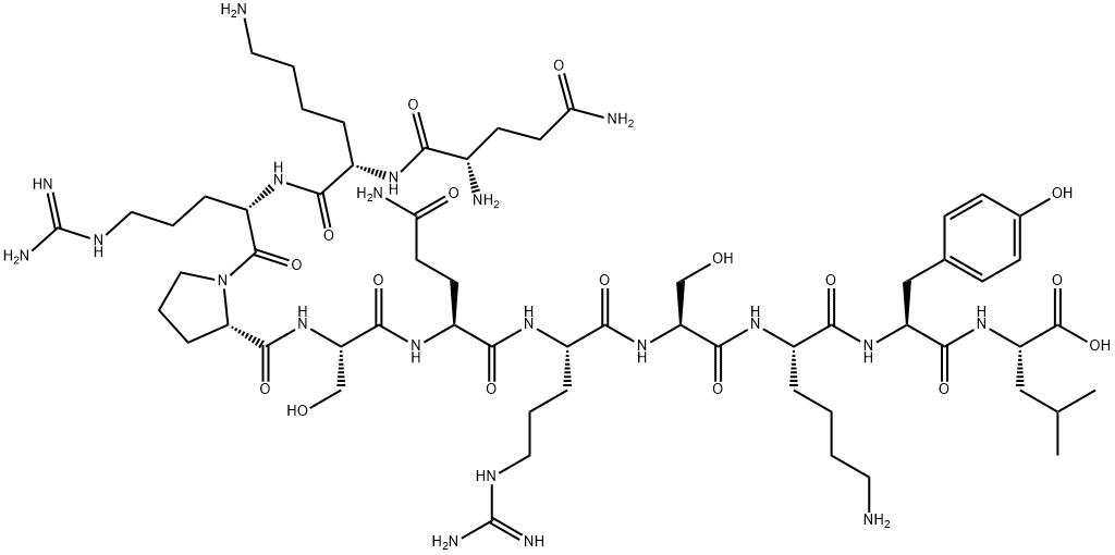 GLN-LYS-ARG-PRO-SER-GLN-ARG-SER-LYS-TYR-LEU, 126768-94-3, 结构式