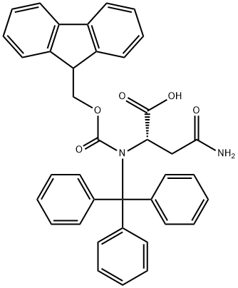 Nα-[(9H-フルオレン-9-イルメトキシ)カルボニル]-Nγ-トリチル-L-アスパラギン 化学構造式