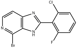 3H-IMidazo[4,5-c]pyridine, 4-broMo-2-(2-chloro-6-fluorophenyl)- Structure