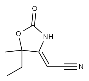 Acetonitrile, (5-ethyl-5-methyl-2-oxo-4-oxazolidinylidene)-, (Z)- (9CI) Structure