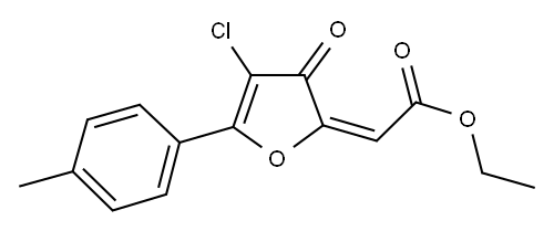 Acetic acid, (4-chloro-5-(4-methylphenyl)-3-oxo-2(3H)-furanylidene)-,  ethyl ester|