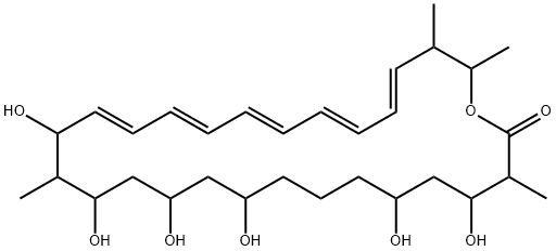 14,16,18,20,24,26-Hexahydroxy-2,3,15,27-tetramethyl-1-oxacyclooctacosa-4,6,8,10,12 -pentaen-28-one 结构式