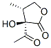 2(3H)-Furanone, 3-acetyldihydro-3-hydroxy-4-methyl-, (3R-trans)- (9CI) Structure
