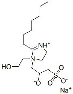 2-heptyl-1-(2-hydroxyethyl)-1-(2-hydroxy-3-sulphonatopropyl)-2-imidazolinium, monosodium salt Structure