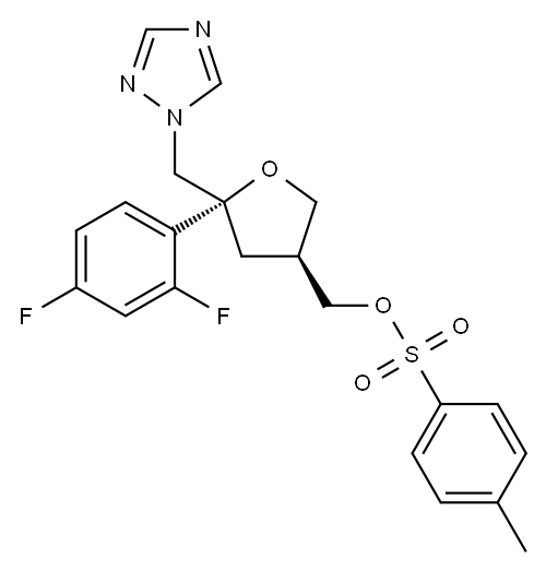 (5R-cis)-Toluene-4-sulfonic acid 5-(2,4-difluorophenyl)-5-(1H-1,2,4-triazol-1-yl)methyltetrahydrofuran-3-ylmethyl ester Structure