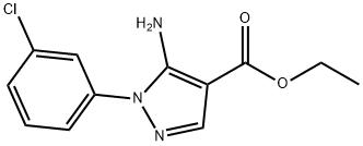 5-氨基-1-(3-氯苯基)-1H-吡唑-4-羧酸乙酯, 15001-08-8, 结构式