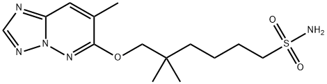1-Hexanesulfonamide, 5,5-dimethyl-6-((7-methyl(1,2,4)triazolo(1,5-b)py ridazin-6-yl)oxy)- Structure