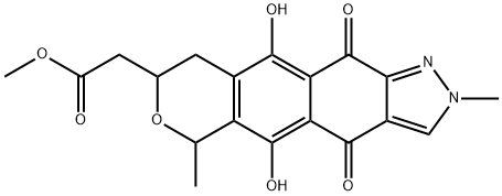 2,4,6,8,9,11-Hexahydro-5,10-dihydroxy-2,6-dimethyl-4,11-dioxo[2]benzopyrano[7,6-f]indazole-8-acetic acid methyl ester|