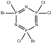 2,2,4,4,6,6-Hexahydro-2,4-dibromo-2,4,6,6-tetrachloro-1,3,5,2,4,6-tria zatriphosphorine Structure