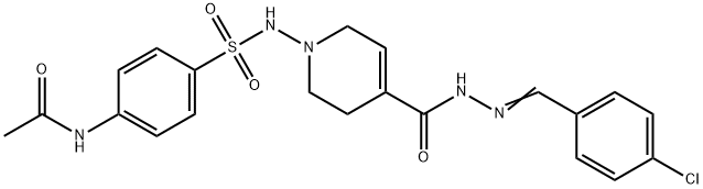 1-[(4-acetamidophenyl)sulfonylamino]-N-[(4-chlorophenyl)methylideneami no]-3,6-dihydro-2H-pyridine-4-carboxamide Structure