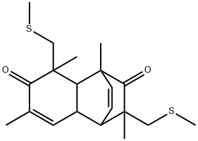 1,4a,5,8a-Tetrahydro-4,5,7,10-tetramethyl-5,10-bis[(methylthio)methyl]-1,4-ethanonaphthalene-6,9(4H)-dione Structure