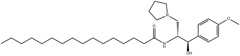 N-[(1R,2R)-2-羟基-2-(4-甲氧基苯基)-1-(1-吡咯烷甲基)乙基]-十六酰胺 结构式