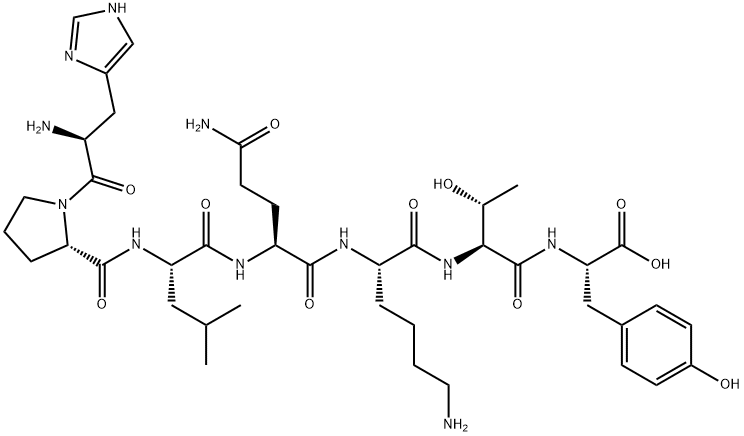 HIS-PRO-LEU-GLN-LYS-THR-TYR, 167095-71-8, 结构式