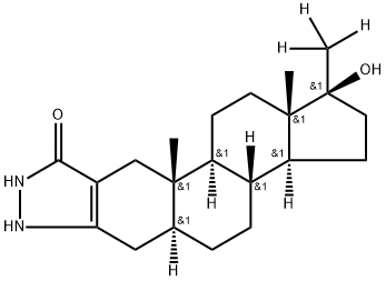 2'H-Androst-2-eno[3,2-c]pyrazol-5'(1'H)-one, 17-hydroxy-17-(methyl-d3)-, (5α,17β)- (9CI) Struktur