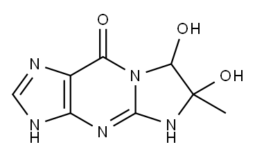 9H-Imidazo[1,2-a]purin-9-one,  1,4,6,7-tetrahydro-6,7-dihydroxy-6-methyl-  (9CI) Structure