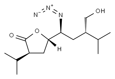 2(3H)-Furanone, 5-[(1S,3S)-1-azido-3-(hydroxymethyl)-4-methylpentyl]dihydro-3-(1-methylethyl)-, (3S,5S)- Structure