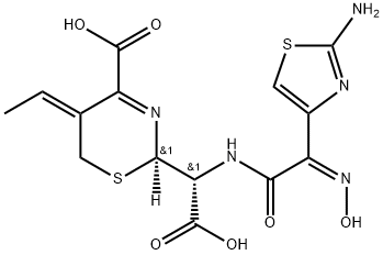 (R,Z)-2-((R)-((Z)-2-(2-aMinothiazol-4-yl)-2-(hydroxyiMino)acetaMido)(carboxy)Methyl)-5-ethylidene-5,6-dihydro-2H-1,3-thiazine-4-carboxylic acid Struktur