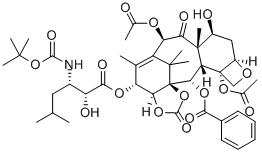 Hexanoic acid, 3-[[(1,1-dimethylethoxy)carbonyl]amino]-2-hydroxy-5-methyl-, (3aS,4R,7R,8aS,9S,10aR,12aS,12bR,13S,13aS)-7,12a-bis(acetyloxy)-13-(benzoyloxy)-3a,4,7,8,8a,9,10,10a,12,12a,12b,13-dodecahyd
ro-9-hydroxy-5,8a,14,14-tetramethyl-2,8-dioxo-6,13a-methano-13aH-oxeto[2'',3'':5',6']benzo[1',2':4,5]cyclodeca[1,2-d]-1,3-dioxol-4-yl ester, (2R,3S)- Structure