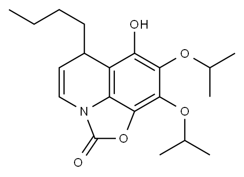2H,6H-Oxazolo[5,4,3-ij]quinolin-2-one,  6-butyl-7-hydroxy-8,9-bis(1-methylethoxy)- Structure