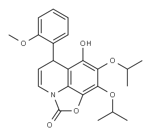 2H,6H-Oxazolo[5,4,3-ij]quinolin-2-one,  7-hydroxy-6-(2-methoxyphenyl)-8,9-bis(1-methylethoxy)- Structure