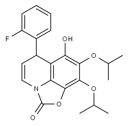 2H,6H-Oxazolo[5,4,3-ij]quinolin-2-one,  6-(2-fluorophenyl)-7-hydroxy-8,9-bis(1-methylethoxy)- Structure