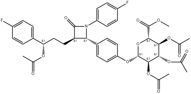 3-O-乙酰依泽替米贝2,3,4-三-O-乙酰-Β-D-葡萄糖醛酸甲基酯, 190448-56-7, 结构式