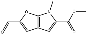 6H-Furo[2,3-b]pyrrole-5-carboxylic  acid,  2-formyl-6-methyl-,  methyl  ester Structure