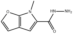6H-Furo[2,3-b]pyrrole-5-carboxylic  acid,  6-methyl-,  hydrazide Structure