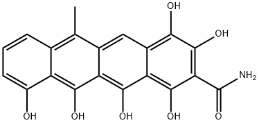 1,3,4,10,11,12-Hexahydroxy-6-methyl-2-naphthacenecarboxamide Structure