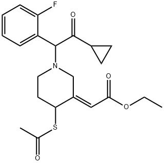 (E)-[4-(Acetylthio)-1-[2-cyclopropyl-1-(2-fluorophenyl)-2-oxoethyl]-3-piperidinylidene]acetic Acid Ethyl Ester (Mixture of Diastereomers)|