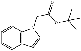 1H-Indole-1-acetic acid, 2-iodo-, 1,1-diMethylethyl ester Structure