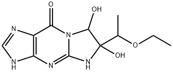 9H-Imidazo[1,2-a]purin-9-one,  6-(1-ethoxyethyl)-1,4,6,7-tetrahydro-6,7-dihydroxy-  (8CI) Structure