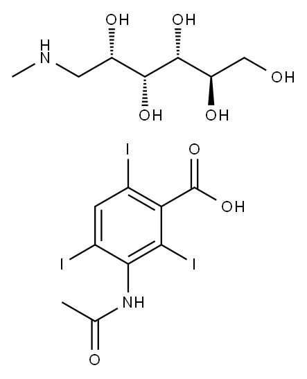3-acetamido-2,4,6-triiodo-benzoate Structure