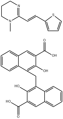 4,4'-Methylenbis[3-hydroxy-2-naphthoe]sure, Verbindung mit (E)-1,4,5,6-Tetrahydro-1-methyl-2-[2-(2-thienyl)vinyl]pyrimidin (1:1)