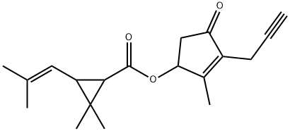 2-Methyl-4-oxo-3-(prop-2-inyl)cy-clopent-2-en-1-yl-2,2-dimethyl-3-(2-methylprop-1-enyl)cyclopropan-carboxylat