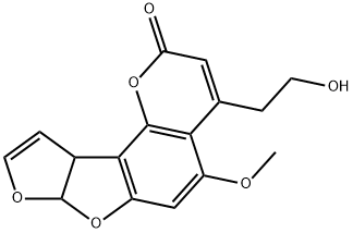 7a,10a-Dihydro-4-(2-hydroxyethyl)-5-methoxy-2H-furo[3',2':4,5]furo[2,3-h]-1-benzopyran-2-one Structure