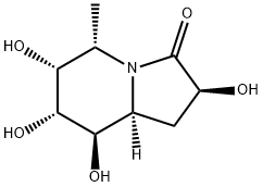 3(2H)-Indolizinone, hexahydro-2,6,7,8-tetrahydroxy-5-methyl-, (2S,5S,6R,7R,8R,8aS)- (9CI) Structure