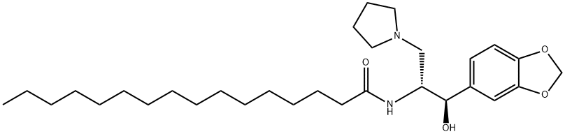 Hexadecanamide, N-[(1R,2R)-2-(1,3-benzodioxol-5-yl)-2-hydroxy-1-(1-pyrrolidinylmethyl)ethyl]-|