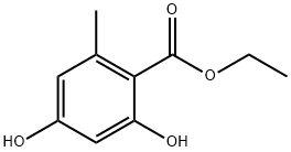 Ethyl 2,4-dihydroxy-6-methylbenzoate Struktur