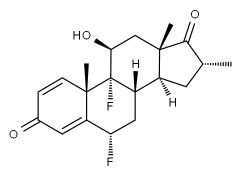 (6a,11b,16a)-6,9-Difluoro-11-hydroxy-16-methylandrosta-1,4-diene-3,17-dione Structure