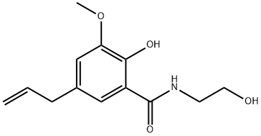 5-アリル-N-(2-ヒドロキシエチル)-3-メトキシサリチルアミド 化学構造式