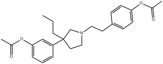 Acetic acid m-[1-(p-acetoxyphenethyl)-3-propyl-3-pyrrolidinyl]phenyl ester Structure