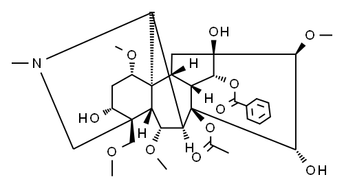 Aconitan-3,8,13,14,15-pentol, 1,6,16-Trimethoxy-4-(methoxymethyl)-20-methyl-, 8-Acetat-14-benzoat, (1α,3α,6α,14α,15α,16β)-