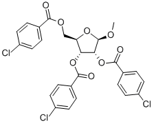 Methyl 2,3,5-tri-O-(4-chlorobenzoyl)-beta-D-ribofuranoside