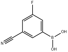 3-シアノ-5-フルオロフェニルボロン酸 化学構造式
