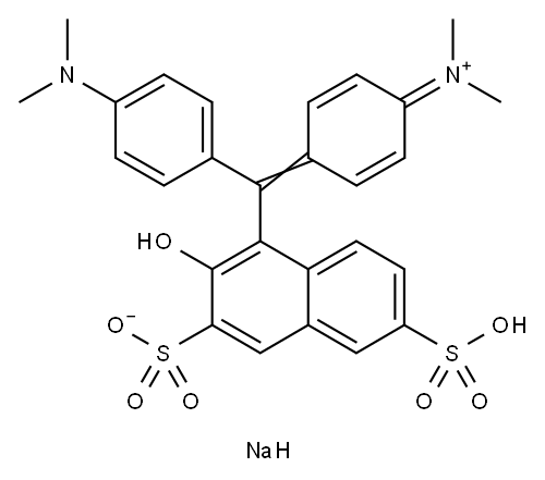 Hydrogen[4-[4-(dimethylamino)-α-(2-hydroxy-3,6-disulfonato-1-naphthyl)benzyliden]cyclohexa-2,5-dien-1-yliden]dimethylammonium, Mononatriumsalz