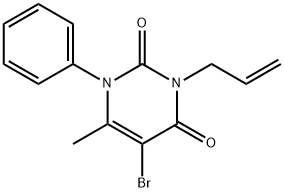 2,4(1H,3H)-Pyrimidinedione, 5-bromo-6-methyl-1-phenyl-3-(2-propenyl)- Structure