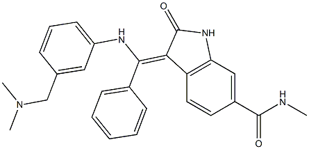 1H-Indole-6-carboxaMide, 3-[[[3-[(diMethylaMino)Methyl]phenyl]aMino]phenylMethylene]-2,3-dihydro-N-Methyl-2-oxo-, (3Z)- Structure