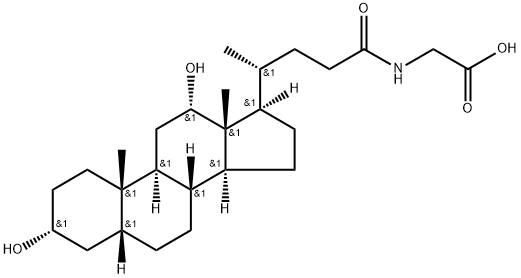 N-(3α,12α-ジヒドロキシ-24-オキソ-5β-コラン-24-イル)グリシン 化学構造式