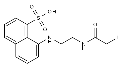8-[2-(2-ヨードアセチルアミノ)エチルアミノ]-1-ナフタレンスルホン酸 化学構造式